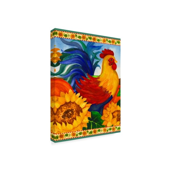 Laurie Korsgaden 'Colorful Rooster Centered' Canvas Art,18x24